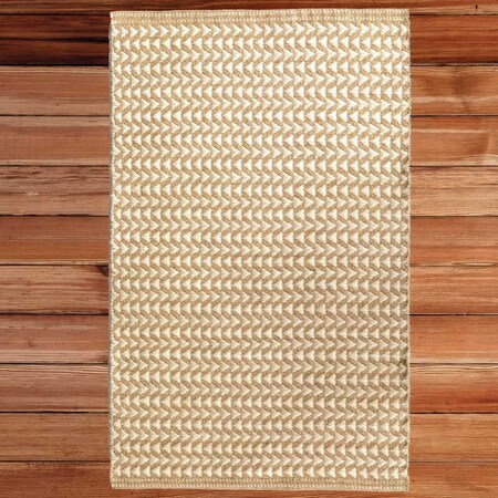 Deerlux Handwoven Beige and White Geometric Wool Flatweave Kilim Rug, 2' x 3' QI003927.XXS